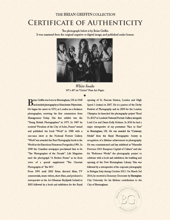 "White Snake" by Brian Griffin Photography-Artography Limited