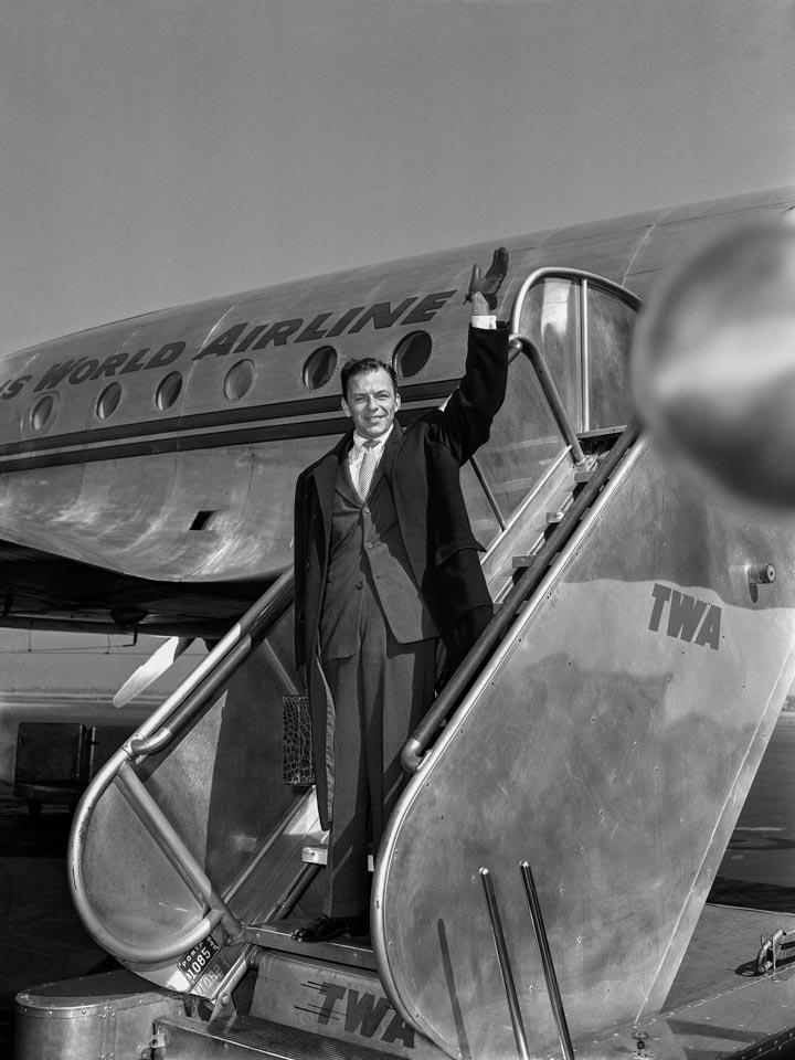 "Frank Sinatra on TWA at La Guardia Airport, NYC" by Barry Kramer Photography-Artography Limited