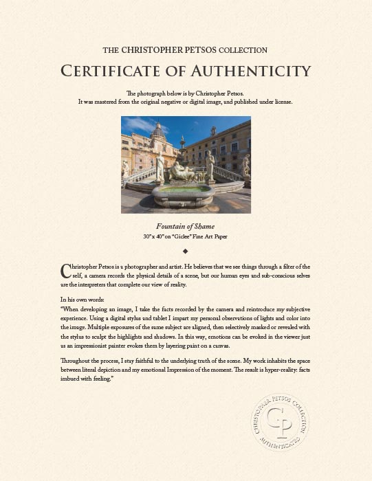 Fountain of Shame, Wall Art by Christopher Petsos