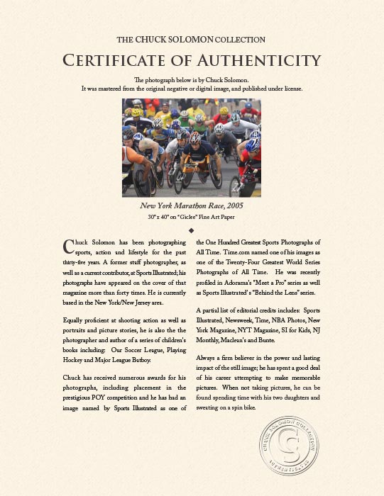 "New York Marathon Race, 2005" by Chuck Solomon Photography-Artography Limited