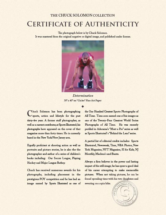 "Determination" by Chuck Solomon Photography-Artography Limited