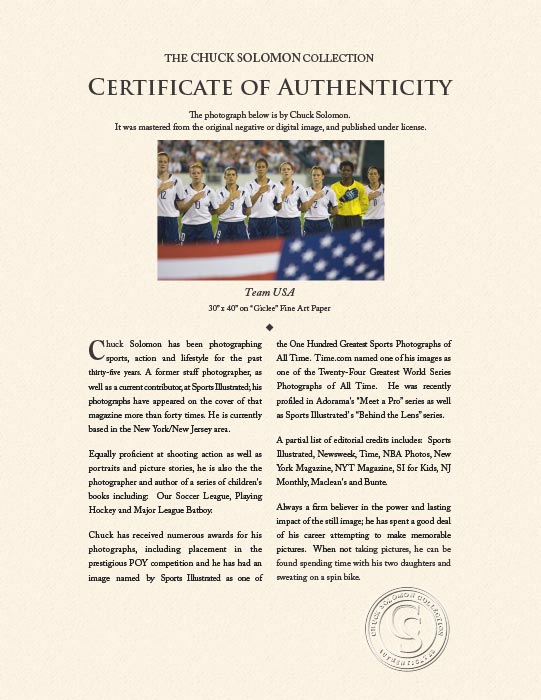 "Team USA" by Chuck Solomon Photography-Artography Limited