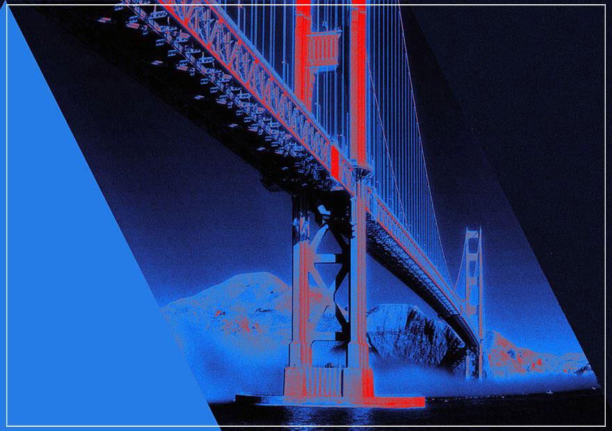 "Golden Gate Bridge, blue" by Daniel Furon Photography-Artography Limited