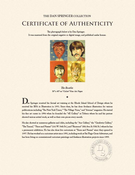 "The Beatles" by Dan Springer Photography-Artography Limited