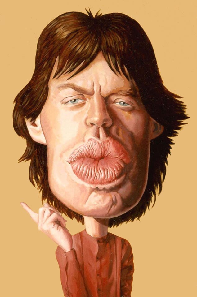 "Mick Jagger" by Dan Springer, Caricature Art