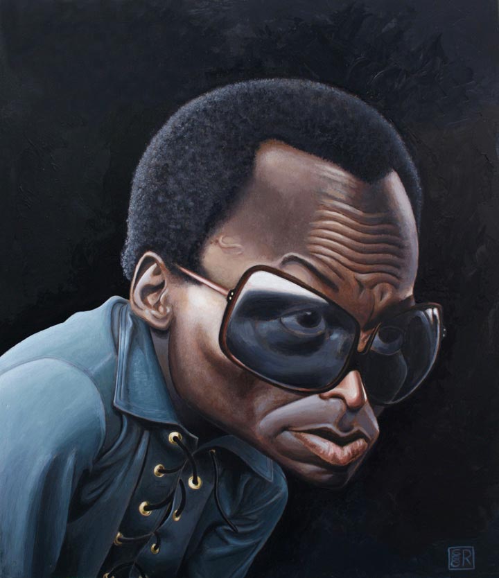 "Miles Davis" by Dan Springer, Caricature Art