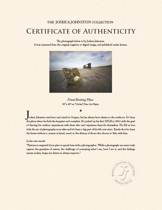 "Final Resting Place A" by Joshua Johnston Photography-Artography Limited