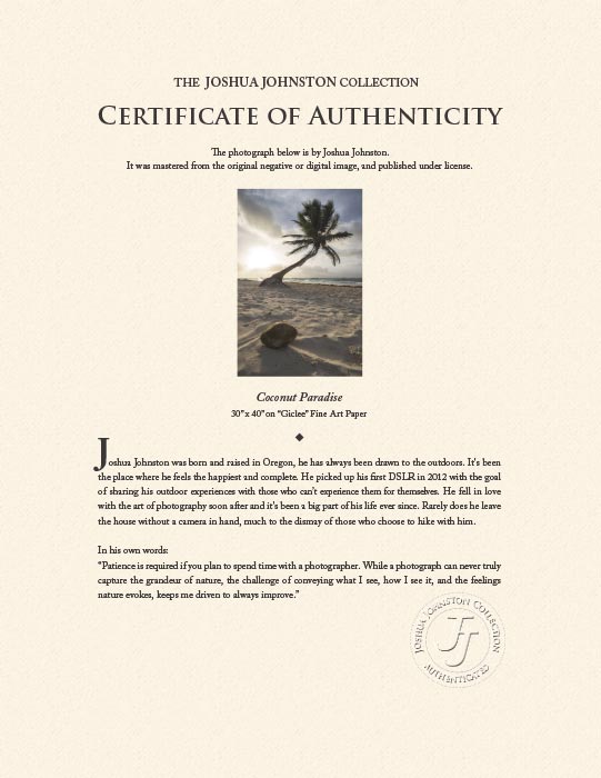 "Coconut Paradise" by Joshua Johnston Photography-Artography Limited