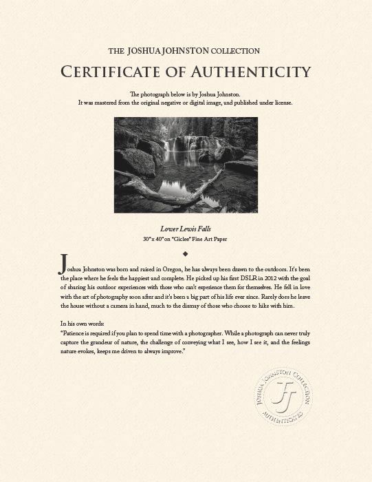 "Lower Lewis Falls" by Joshua Johnston Photography-Artography Limited