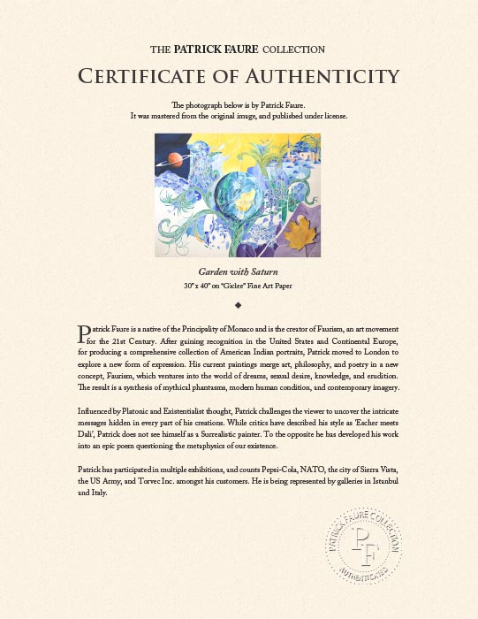 "Garden with Saturn" by Patrick Faure-Artography Limited