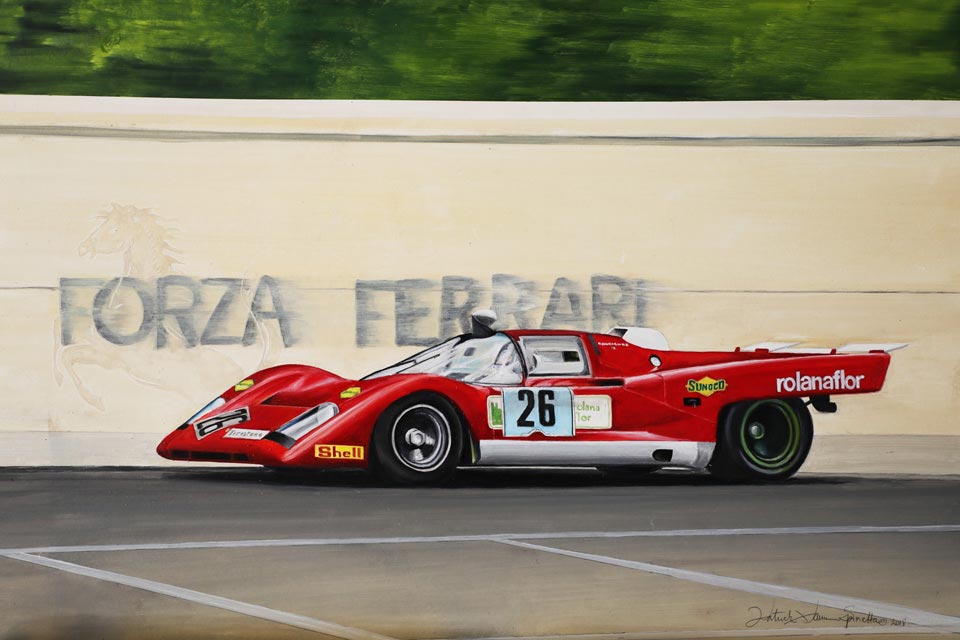 "Pedro Rodriguez, Ferrari 512M, July 1971" by Patrick Faure