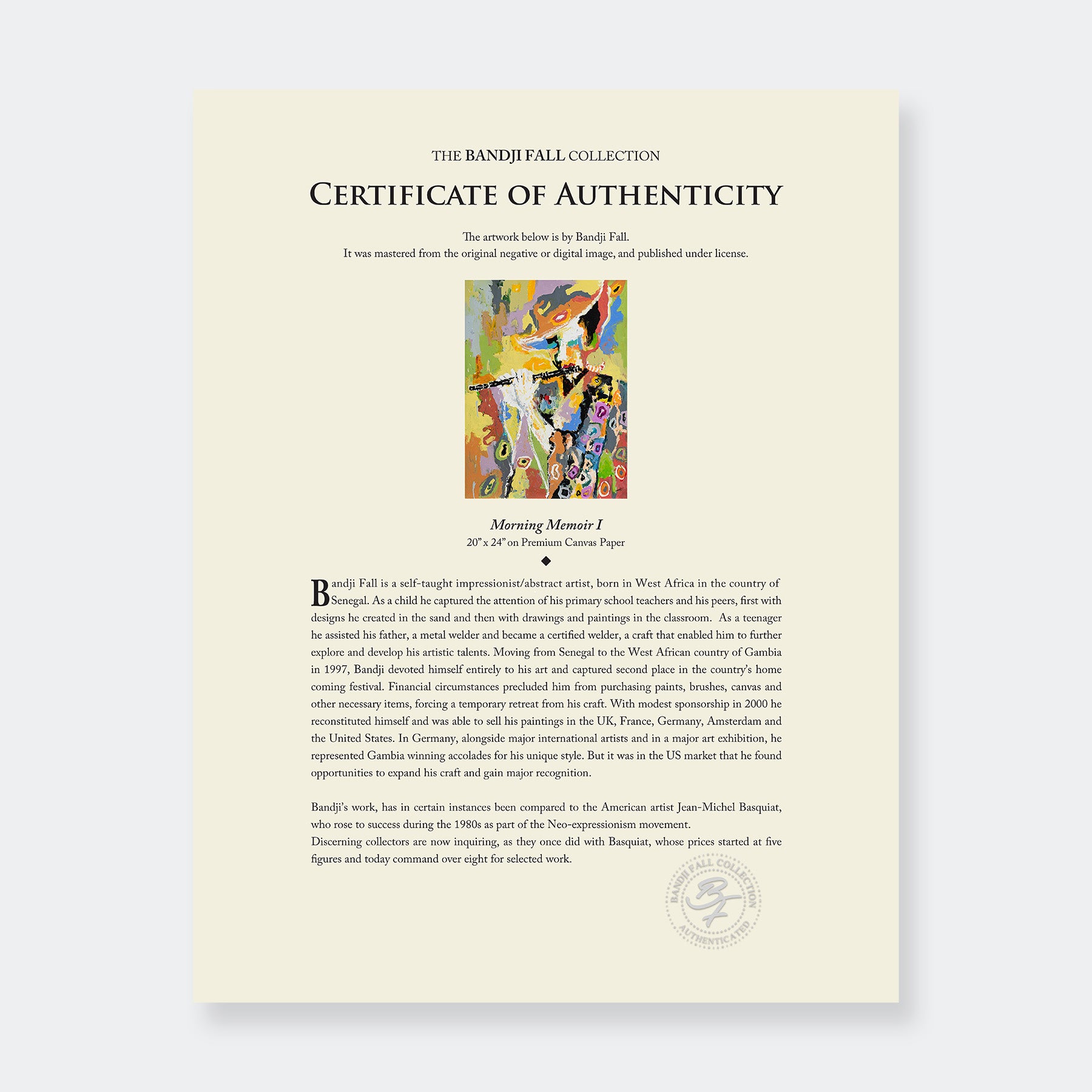 "Morning Memoir I" - Mix Media Wall Art