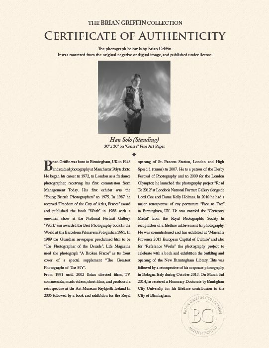 "Han Solo (Standing)" by Brian Griffin Photography-Artography Limited