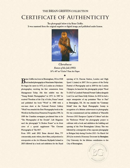 "Chewbacca" by Brian Griffin Photography-Artography Limited