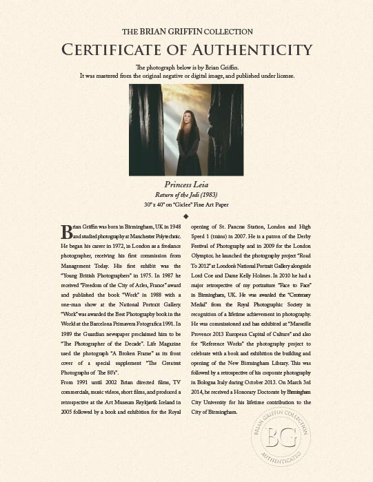 "Princess Leia" by Brian Griffin Photography-Artography Limited