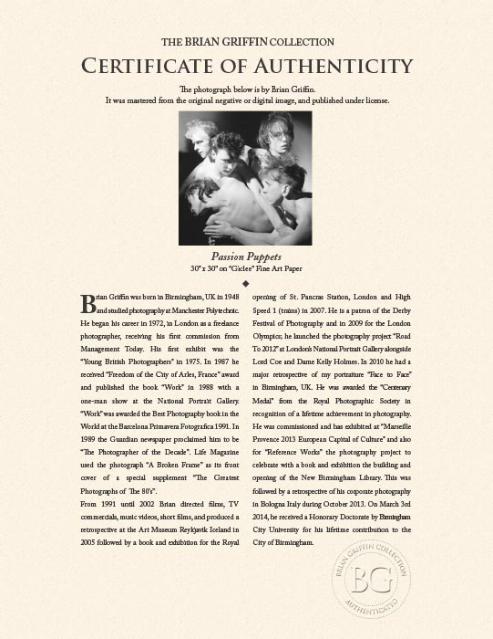 "Passion Puppets" by Brian Griffin Photography-Artography Limited