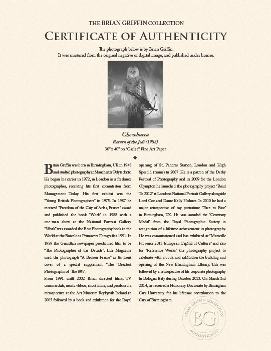 "Chewbacca (B&W)" by Brian Griffin Photography-Artography Limited