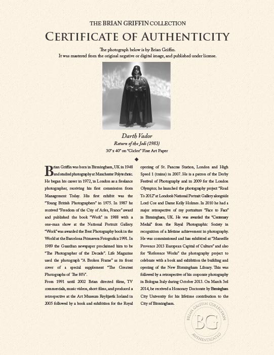 "Darth Vader 2" by Brian Griffin Photography-Artography Limited