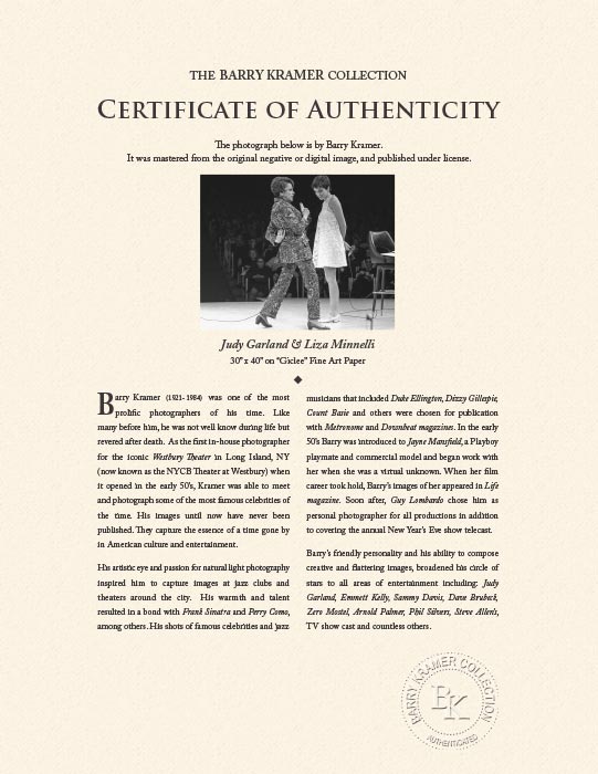 "Judy Garland & Liza Minnelli" by Barry Kramer Photography-Artography Limited