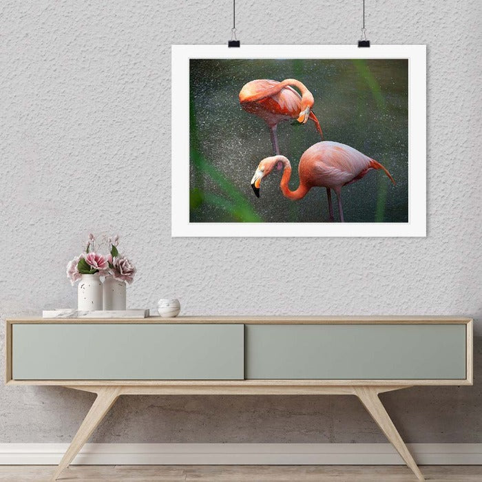 "Flamingos in Mist, New York 2012" by Christopher Petsos Photography-Artography Limited