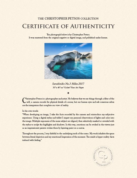 "Sarakiniko No.3 Milos 2017" by Christopher Petsos Photography-Artography Limited