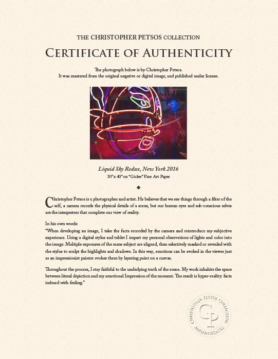 "Liquid Sky Redux, New York 2016" by Christopher Petsos Photography-Artography Limited