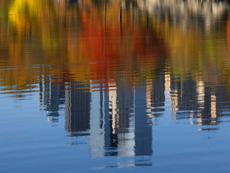 "Autumn Skyline Reflections, New York 2016" by Christopher Petsos Photography-Artography Limited