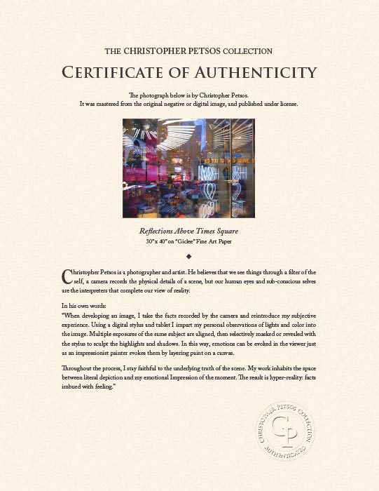 "Reflections Above Times Square" by Christopher Petsos Photography-Artography Limited