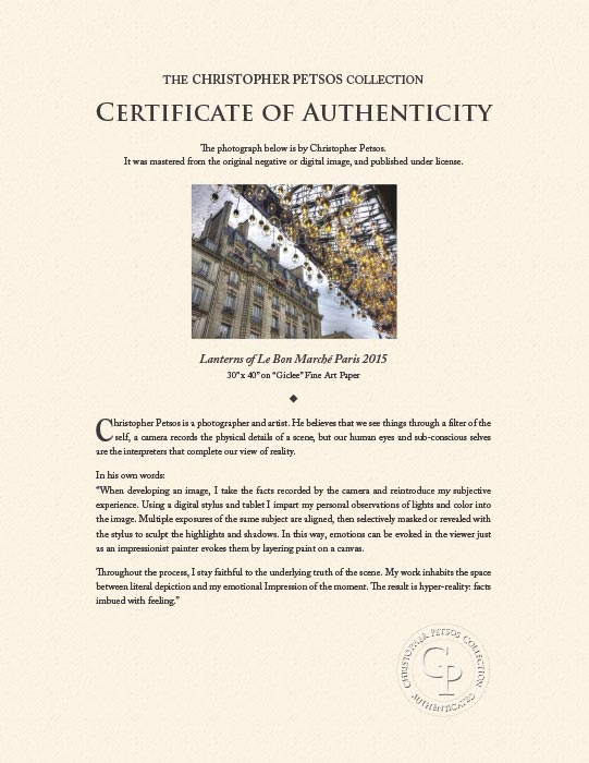 "Lanterns of Le Bon Marché Paris 2015" by Christopher Petsos Photography-Artography Limited