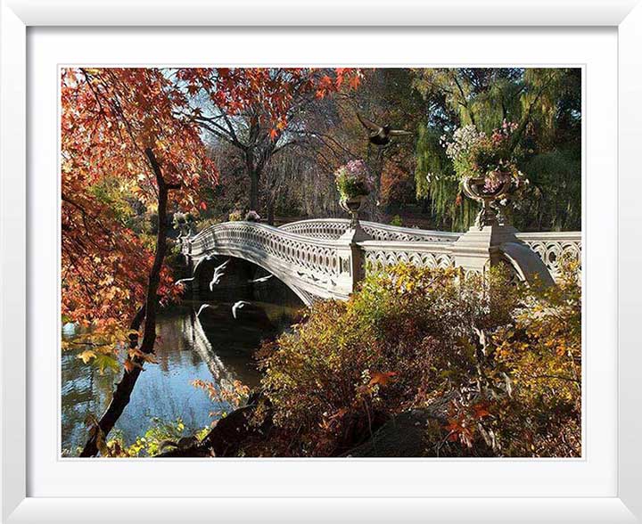 Autumn at the Bow Bridge, Central Park Wall Art by Christopher Petsos