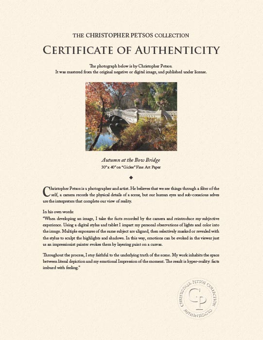 "Autumn at the Bow Bridge" by Christopher Petsos Photography-Artography Limited