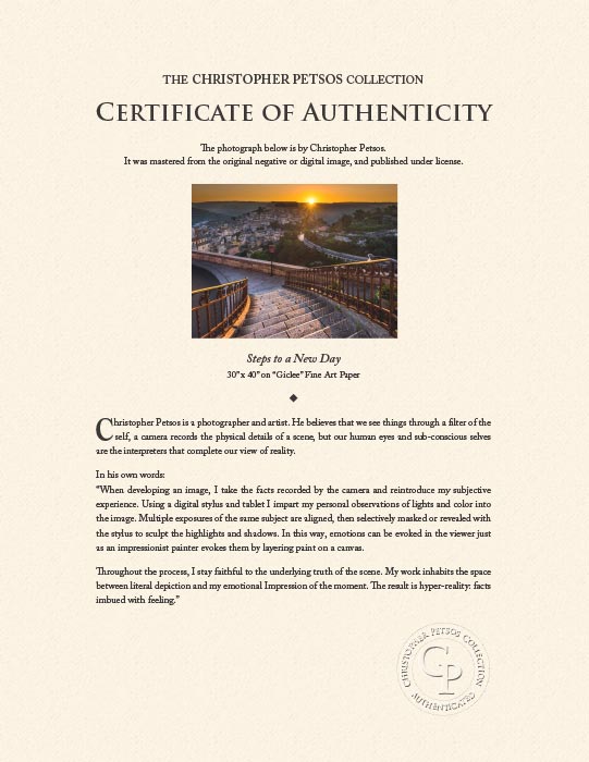 Steps to a New Day, Wall Art by Christopher Petsos