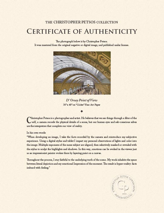 "D' Orsay Point of View" by Christopher Petsos Photography