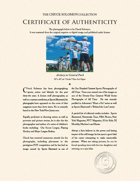 "Archery in Central Park" by Chuck Solomon Photography-Artography Limited