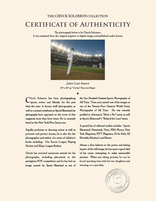 "Jeters Last Season" by Chuck Solomon Photography-Artography Limited