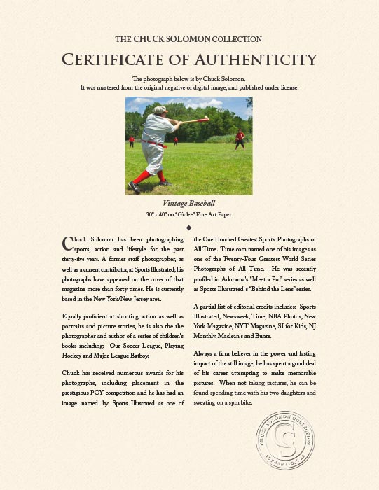 "Vintage Baseball" by Chuck Solomon Photography-Artography Limited