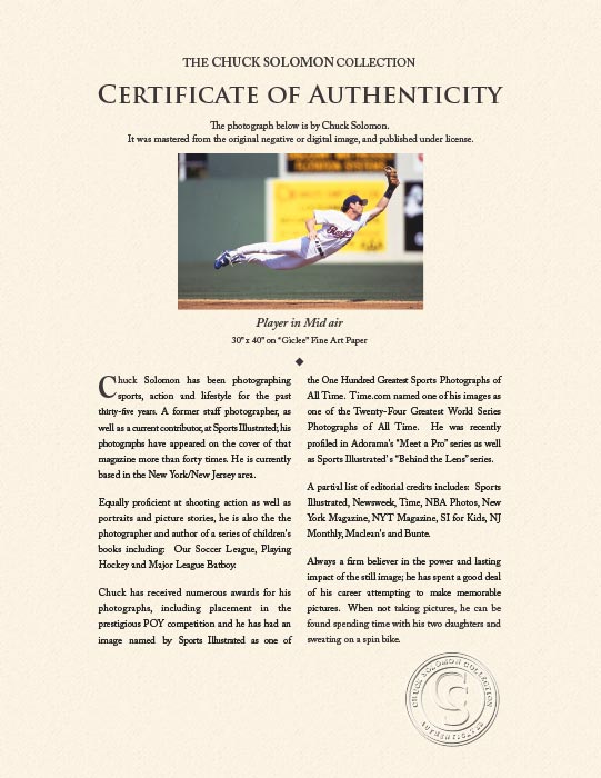 "Player in Mid Air" by Chuck Solomon Photography-Artography Limited