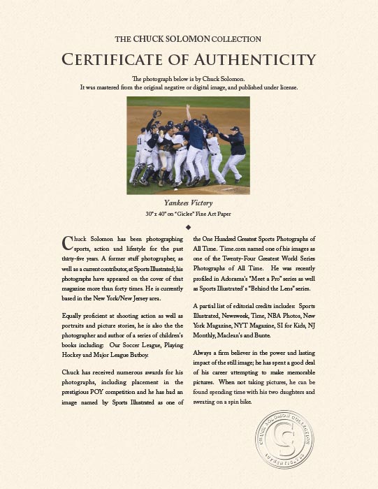 "Yankees Victory" by Chuck Solomon Photography-Artography Limited