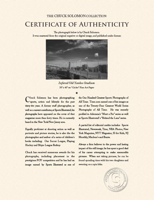 "Infared Old Yankee Stadium" by Chuck Solomon Photography-Artography Limited