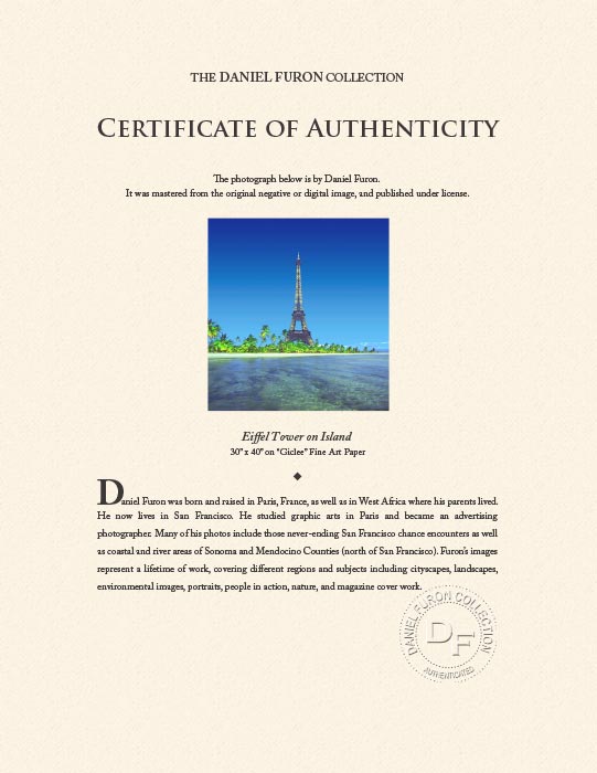 "Eiffel Tower on Island" by Daniel Furon Photography-Artography Limited