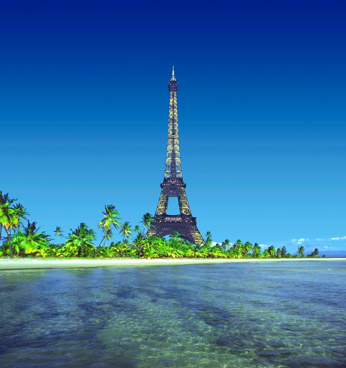 "Eiffel Tower on Island" by Daniel Furon Photography-Artography Limited