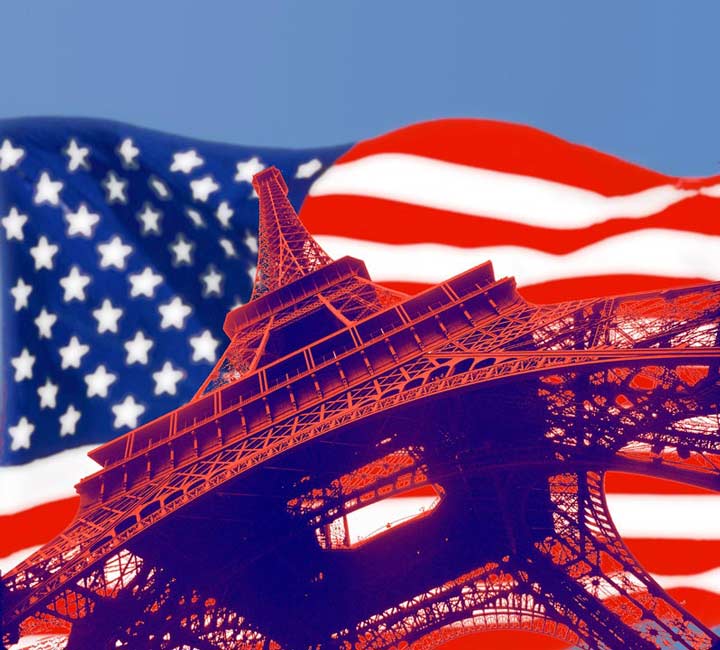 "US Flag, Eiffel Tower" by Daniel Furon Photography
