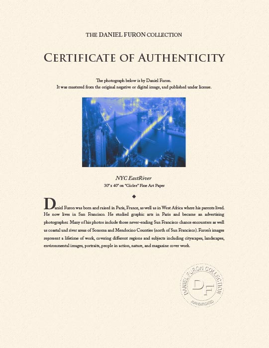 "NYC EastRiver" by Daniel Furon Photography-Artography Limited