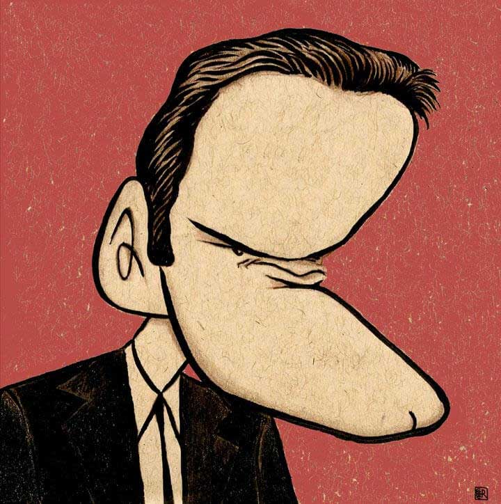 "Quentin Tarantino" by Dan Springer, Caricature Art