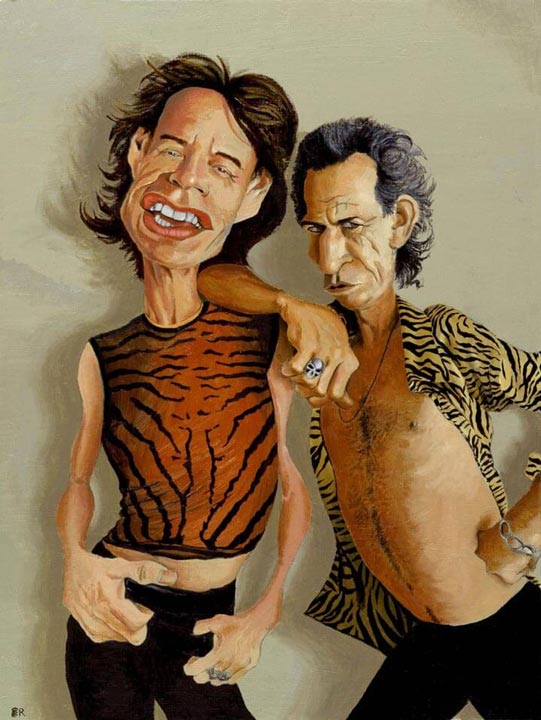 "Mick Jagger & Keith Richards" by Dan Springer, Caricature Art