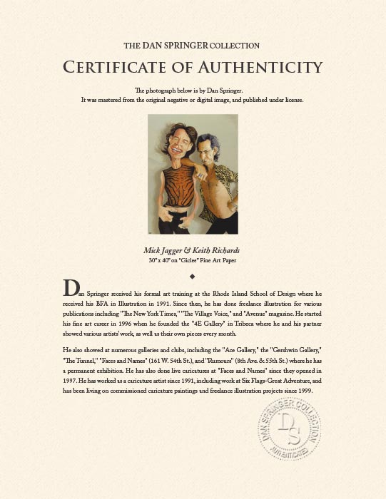 "Mick Jagger & Keith Richards" by Dan Springer Photography-Artography Limited