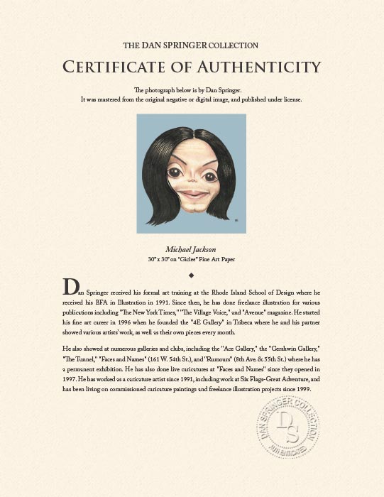 "Michael Jackson" by Dan Springer Photography-Artography Limited