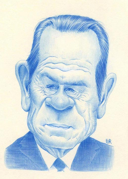 "Tommy Lee Jones" by Dan Springer, Caricature Art