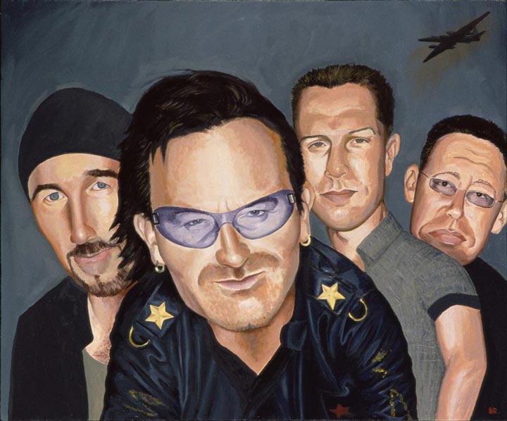 "U2 (1)" by Dan Springer, Caricature Art
