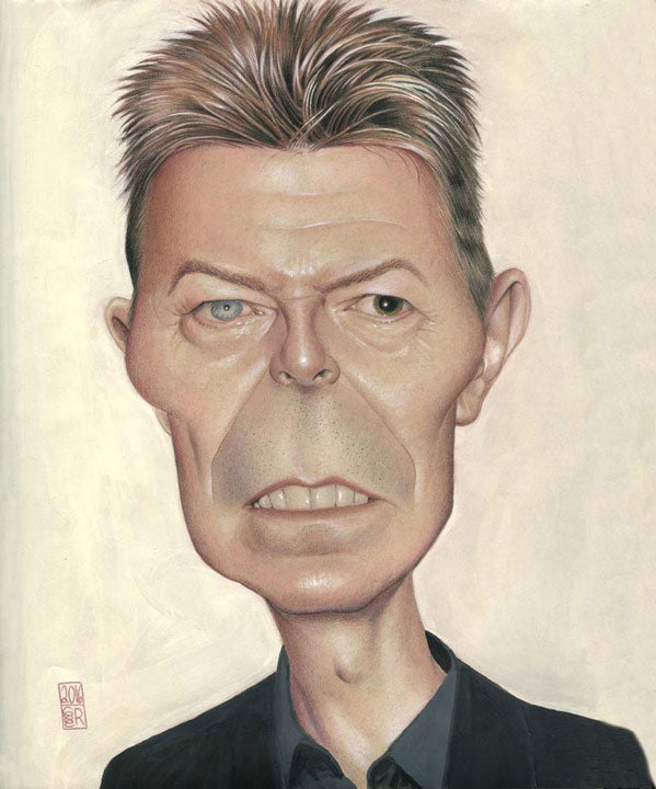 "David Bowie" by Dan Springer, Caricature Art